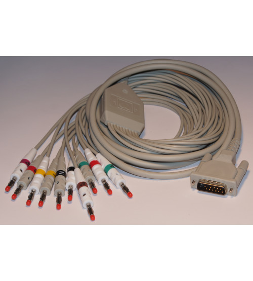 ECG complete cable (10-lead) with 4mm banana connector